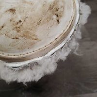 Open Front & Hind Boots, Fleece Lined, velcro *gc/fair, dirt, stains, yellowed, edges: curled, rough & thin, 1 squished