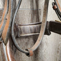 Rsd Padded Monocrown Dressage Bridle, Crank, Bling, Soft Rubber Reins *NO Flash, gc, dirty & v.dirty, missing logo & bling, gunk
