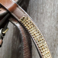 Rsd Padded Monocrown Dressage Bridle, Crank, Bling, Soft Rubber Reins *NO Flash, gc, dirty & v.dirty, missing logo & bling, gunk