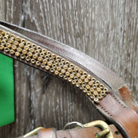 Rsd Padded Monocrown Dressage Bridle, Crank, Bling, Soft Rubber Reins *NO Flash, gc, dirty & v.dirty, missing logo & bling, gunk
