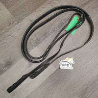 Thick Smooth Rubber Reins, buckles *gc, older, rubbed, creases, residue, mnr dirt
