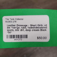 Leather Dressage - Short Girth, x2 els *fair/gc, rubs, faded/discolored spots, mnr dirt, deep creaes