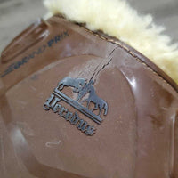 Hind Boots, Fleece lined, velcro *gc/fair, cracked, clean, mnr dirt, stains & scrapes, older, thin edge
