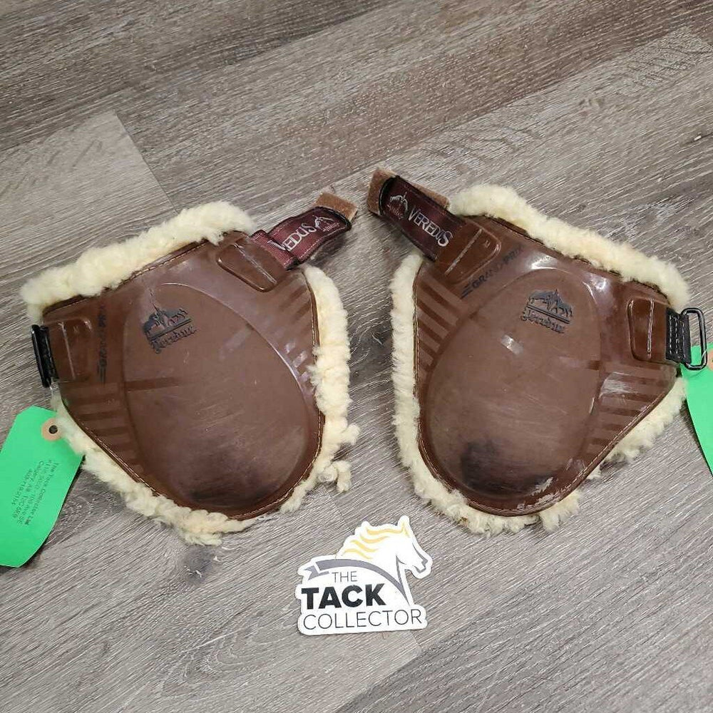 Hind Boots, Fleece lined, velcro *gc/fair, cracked, clean, mnr dirt, stains & scrapes, older, thin edge