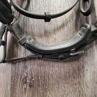 Thick Soft Dressage Double Bridle, Crank, Crown Buckle, Gem Browband *gc/vgc, older, dirty, residue, creases
