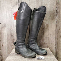 Dress Boots, zips *gc, rubs, faded toes, scuffs, residue, thin/holey edges, broken Snap-R, sticky zips