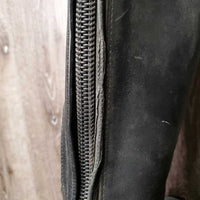 Dress Boots, zips *gc, rubs, faded toes, scuffs, residue, thin/holey edges, broken Snap-R, sticky zips
