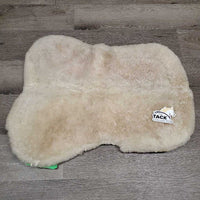 Shimmable Quilt Sheepskin Half Pad, rolled edge *gc, 0 shims, cut tabs, clean, stains, pills, clumpy, mnr dingy, puckers, threads