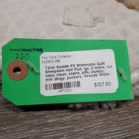 Shimmable Quilt Sheepskin Half Pad, rolled edge *gc, 0 shims, cut tabs, clean, stains, pills, clumpy, mnr dingy, puckers, threads
