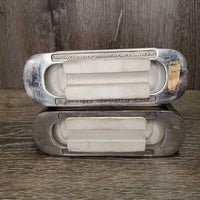 Pr Flexi Stirrup Irons, Swivel Top *vgc, dirt, stains, scratches, scuffs
