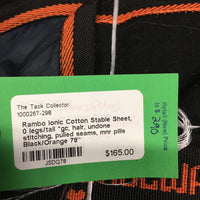 Cotton Stable Sheet, 0 legs/tail *gc, hair, undone stitching, pulled seams, mnr pills