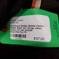Cotton Stable Sheet, tail *xc/vgc, clean, faded, mnr hair, threads

