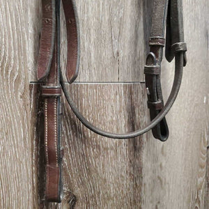 Rsd/FS Monocrown Bridle, Rubber Reins *NO Noseband, gc, mnr dirt/residue, faded, rubs & scrapes, curled crown & rein edges