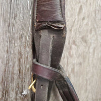 Rsd/FS Monocrown Bridle, Rubber Reins *NO Noseband, gc, mnr dirt/residue, faded, rubs & scrapes, curled crown & rein edges
