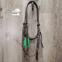 Rsd/FS Monocrown Bridle, Rubber Reins *NO Noseband, gc, mnr dirt/residue, faded, rubs & scrapes, curled crown & rein edges
