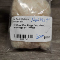 2 Wool Ear Plugs *xc, clean, shavings
