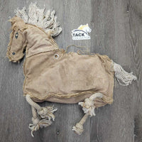 Suede "Stable Buddy" Horse Boredom Toy *gc, clean, rubs, stains
