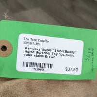 Suede "Stable Buddy" Horse Boredom Toy *gc, clean, rubs, stains
