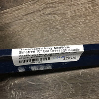 Navy MedWide Simatree 'R" Bar Dressage Saddle Hastilow/Thorowgood Gullet *gc, chips, peeled
