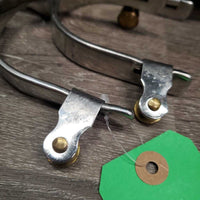 Western Rosebud Ladies Roping Spurs, 6 Point Brass Rowels *vgc/xc, clean, rubs, scratches
