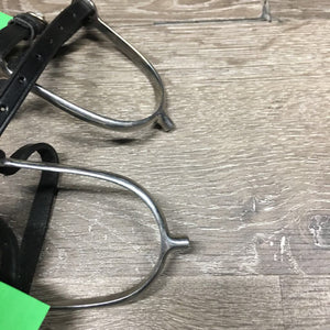 JUNIORS POW Spurs, narrow Leather Spur Straps *xc, clean, mnr scuffs *straps: like new