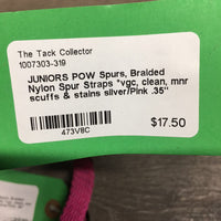 JUNIORS POW Spurs, Braided Nylon Spur Straps *vgc, clean, mnr scuffs & stains