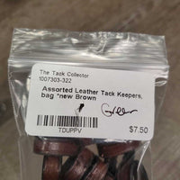 Assorted Leather Tack Keepers, bag *new