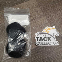 2 Fleece - Wool Ear Pom Poms, bag *like new, clean