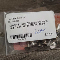 9 pairs Chicago Screws, bag *new
