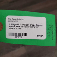1 Alligator - Trigger Snap, Square swivel end *like new
