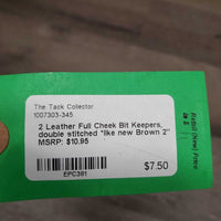 2 Leather Full Cheek Bit Keepers, double stitched *like new