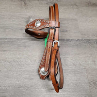 Stamped Headstall, Split Reins, Breastcollar, extra browband, snaps *like new/xc