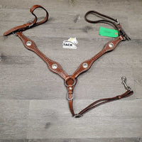 Stamped Headstall, Split Reins, Breastcollar, extra browband, snaps *like new/xc
