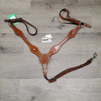 Stamped Headstall, Split Reins, Breastcollar, extra browband, snaps *like new/xc