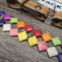 "Chicklet" Western Browband, 2 Leather Bridle Attachments *like new, stickers
