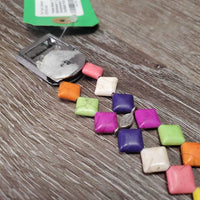 "Chicklet" Western Browband, 2 Leather Bridle Attachments *like new, stickers