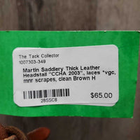 Thick Leather Headstall "CCHA 2003"., laces *vgc, mnr scrapes, clean
