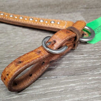 1" Double Leather Breastcollar, Bling, snap *vgc, clean, mnr stains & creases
