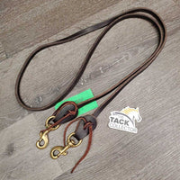 Narrow Soft Leather Barrel - Roper Loop Reins, 2x brass snaps, loops, laces *vgc, mnr scratches, edge scrapes & oxidized
