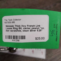 Thick Hvy French Link Loose Ring Bit, center peanut *xc, mnr scratches, clean