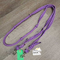 Braided Nylon Barrel - Roper Loop Reins, 2 snaps, 2 Conway Bucklers *xc, mnr dirt?stains