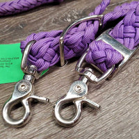 Braided Nylon Barrel - Roper Loop Reins, 2 snaps, 2 Conway Bucklers *xc, mnr dirt?stains

