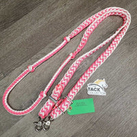 Braided Nylon Barrel - Roper Loop Reins, 2 snaps, 2 Conway Bucklers *like new