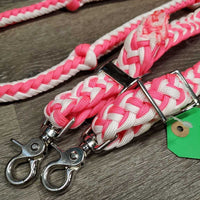 Braided Nylon Barrel - Roper Loop Reins, 2 snaps, 2 Conway Bucklers *like new