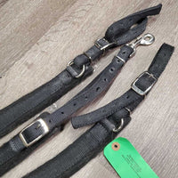 1.75" wide Nylon Web & Fleece Lined Breastcollar, snap *vgc, clean & mnr dirt & hair, xholes, edge: rubs & frays
