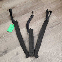 1.75" wide Nylon Web & Fleece Lined Breastcollar, snap *vgc, clean & mnr dirt & hair, xholes, edge: rubs & frays

