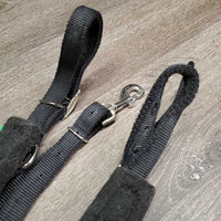 1.75" wide Nylon Web & Fleece Lined Breastcollar, snap *vgc, clean & mnr dirt & hair, xholes, edge: rubs & frays