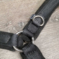 1.75" wide Nylon Web & Fleece Lined Breastcollar, snap *vgc, clean & mnr dirt & hair, xholes, edge: rubs & frays
