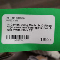 14 Cotton String Cinch, 2x D Rings *vgc, clean, mnr bare spots, hair & rust