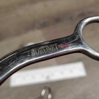 Flat SS Tom Thumb Dog Bone Western Bit, center Copper Roller *xc/like new, clean, mnr scratches
